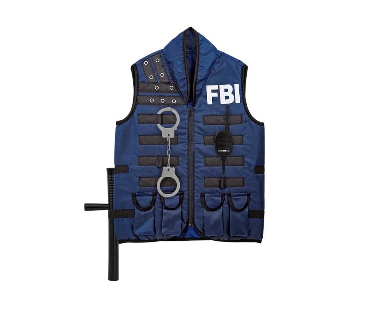 Disfraz Chaleco FBI Negro Azul