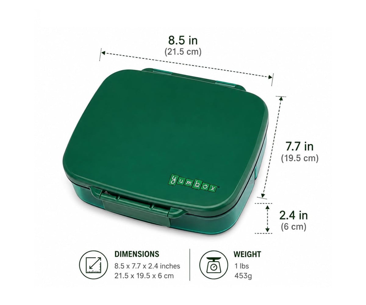 Caja de Almuerzo Yumbox GO Green Lima 5 Compartimentos