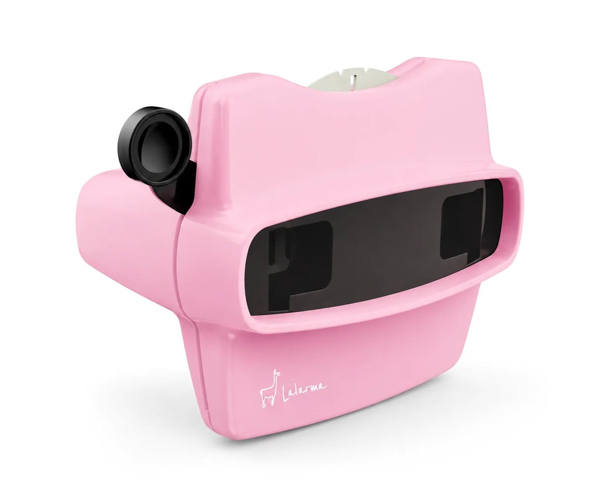 Visualizador rosa 3D retrô
