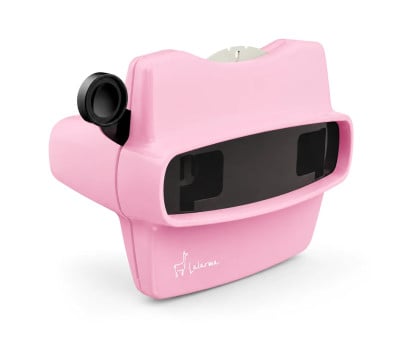 Visualizador rosa 3D retrô