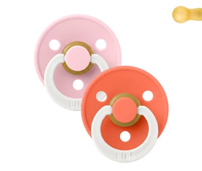 2 Chupetas Nocturnos BIBS Colour Round Tango Glow/Baby Pink Glow
