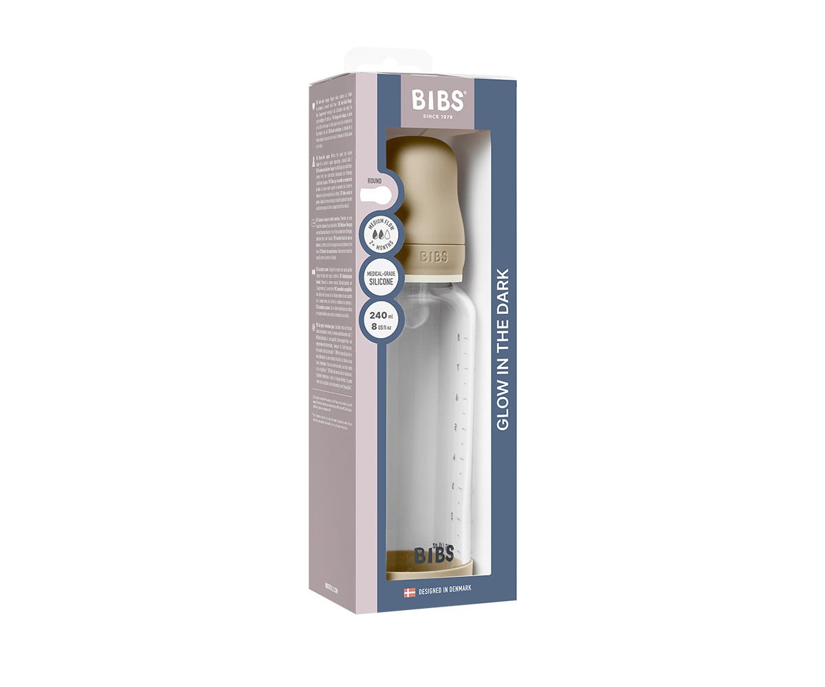 Biberon Vetro BIBS Silicone Vanilla Glow 240ml