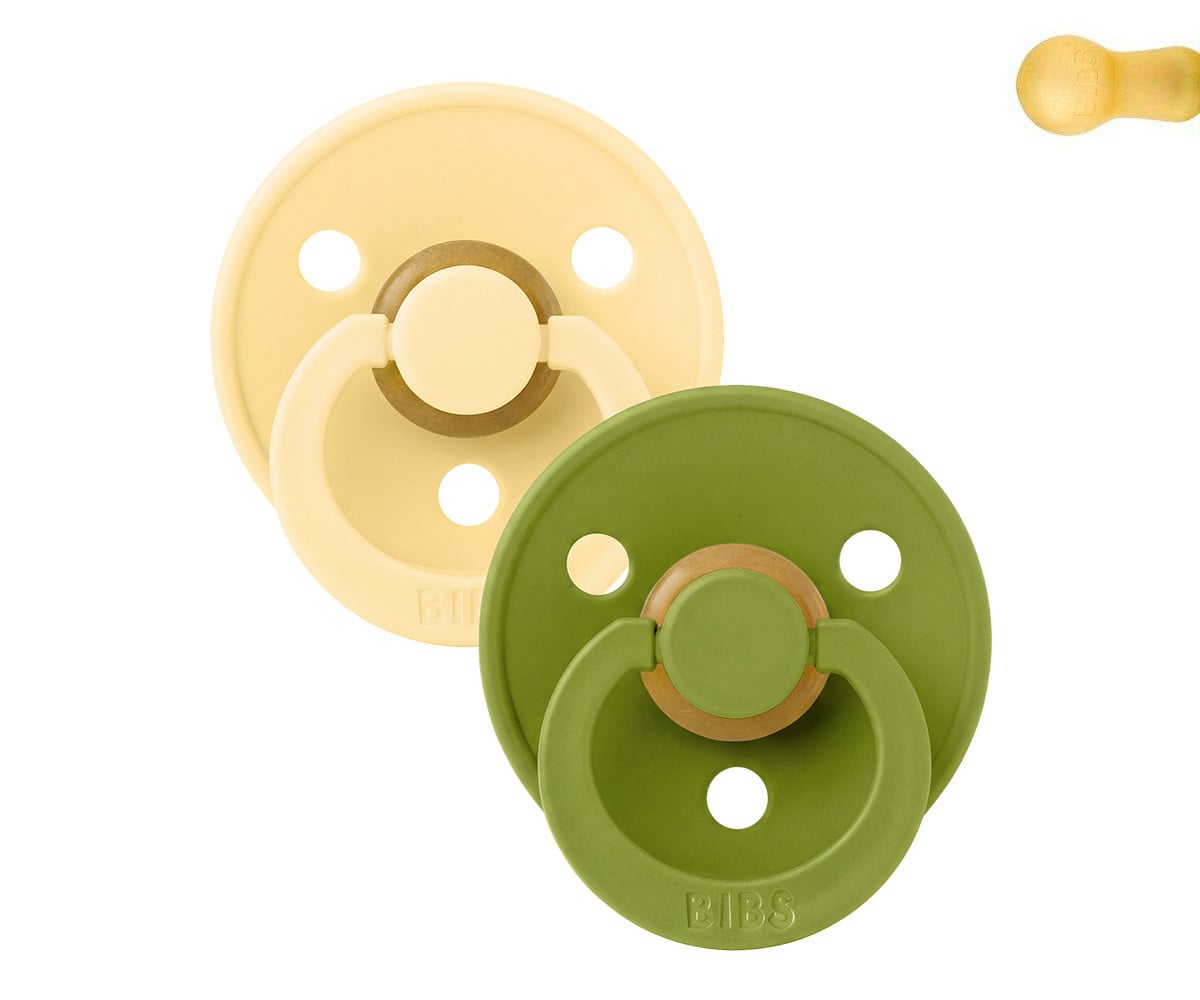 2 Succhietti BIBS Colour Round Pale Butter/Wasabi