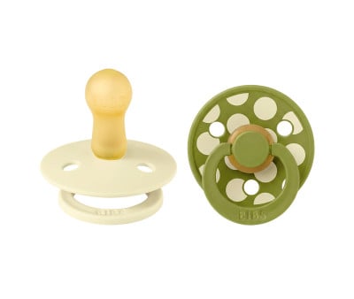 2 Succhietti BIBS Studio Colour Round Polka  Luna/Wasabi