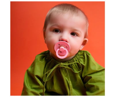 2 Succhietti BIBS Colour Round Petal/Baby Pink
