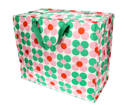 Borsa Riutilizzabile Jumbo Pink and Green Daisy