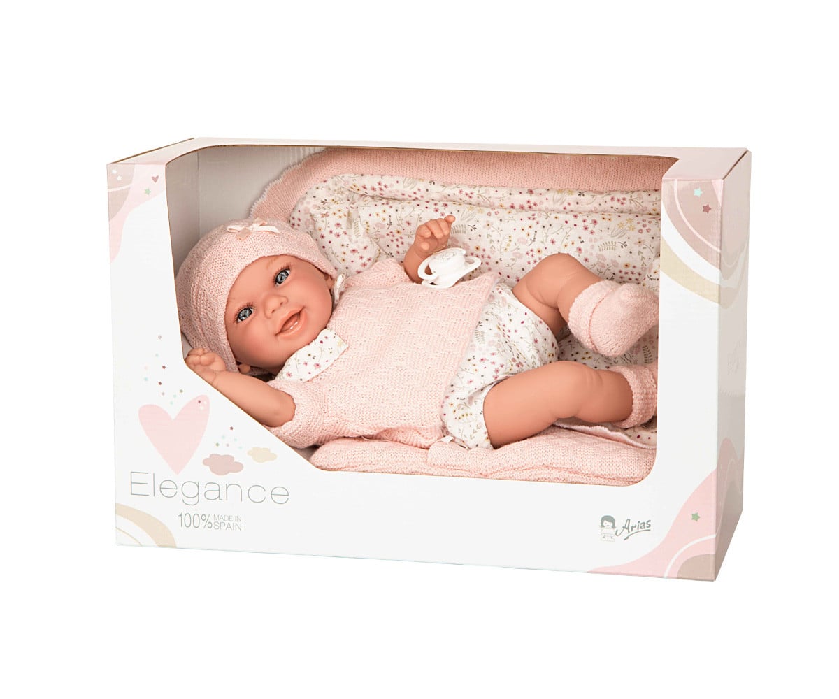 Muñeca Elegance 35 cm Baby to Rosa con Manta