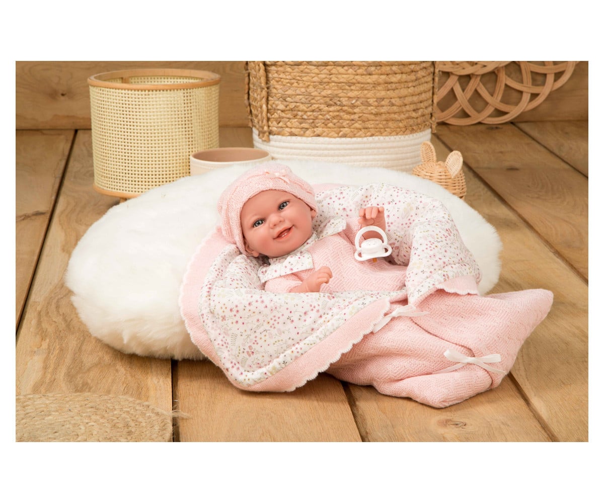 Muñeca Elegance 35 cm Baby to Rosa con Manta