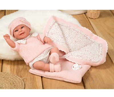 Muñeca Elegance 35 cm Baby to Rosa con Manta