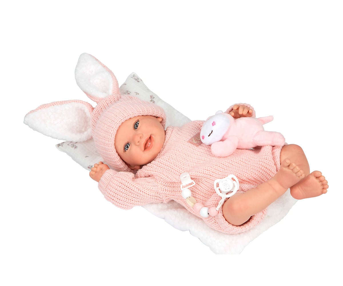 Reborn Lucía 45 cm con cojín y peluche