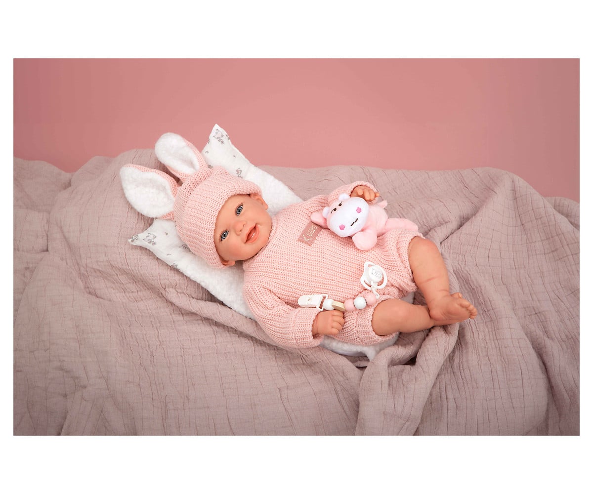 Reborn Lucía 45 cm con cojín y peluche