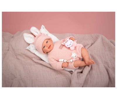 Reborn Lucía 45 cm con cojín y peluche