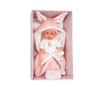 Muñeco Elegance Natal Rosa 30cm con Saco de Dormir