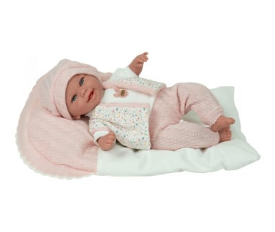 Muñeca con Peso Elegance 35cm Babyto Rosa con Cojín