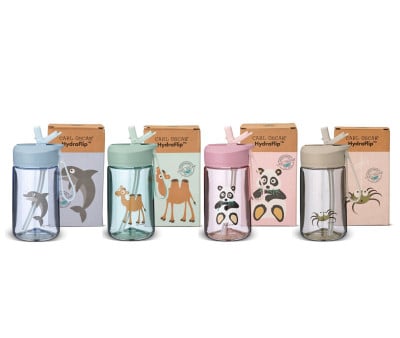 Botella de Plástico Hydraflip 0.4L Greige Spider