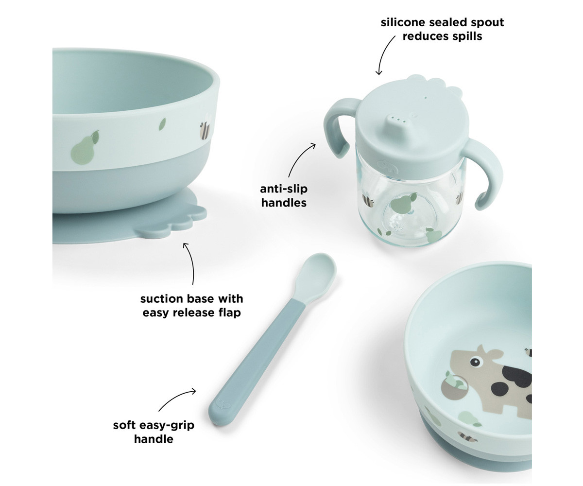 Conjunto de talheres Foodie Tiny Farm Blue