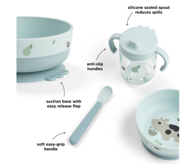 Conjunto de talheres Foodie Tiny Farm Blue