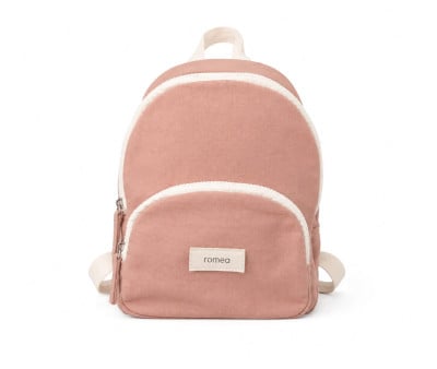 Mochila infantil personalizável Romane Rose Poudré 