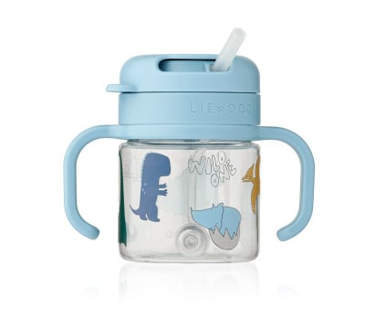 Vaso con Pajita Tritán Kai 350ml Dino Roar / Sandy
