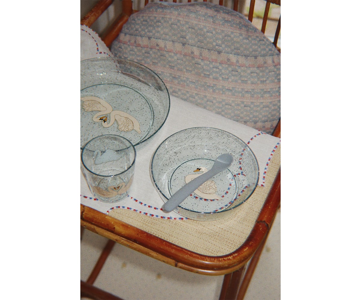 Set Stoviglie per Bambini Sparkly Swan Blue