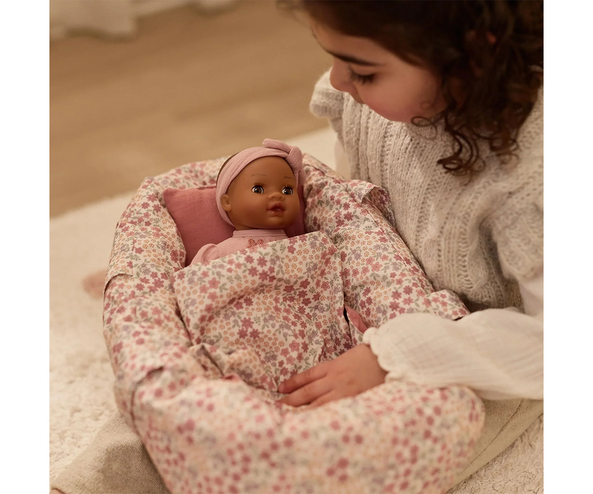 Capazo con Ropa de Cama Para Muñeca