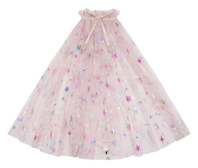Capa de fantasia de tule rosa celestial 