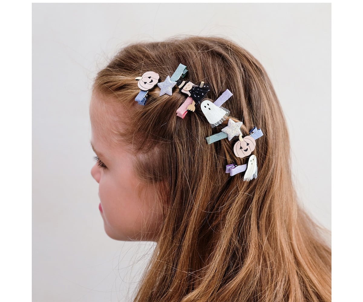 8 Mini Barrettes Halloween