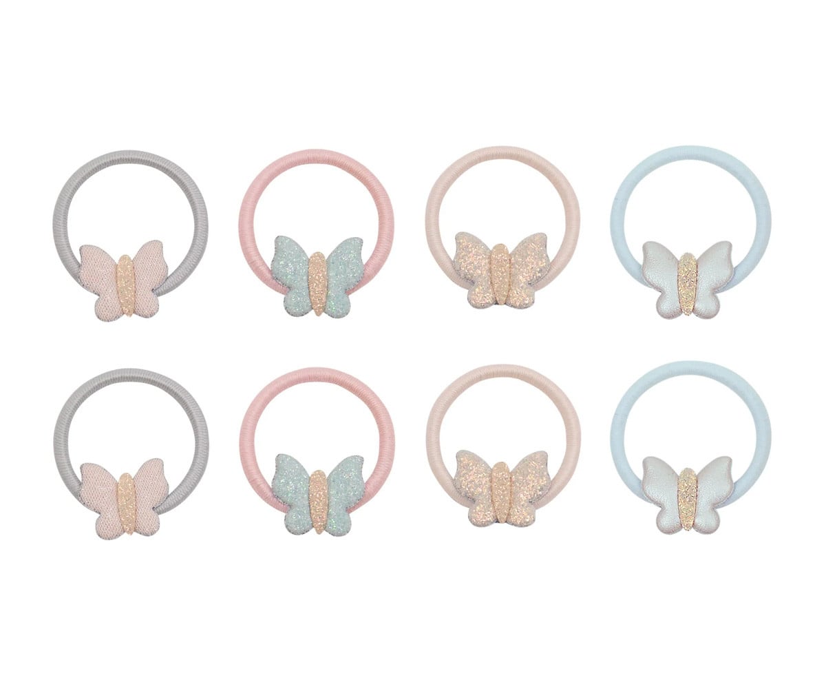 8 elásticos de cabelo Mini Bella Butterfly