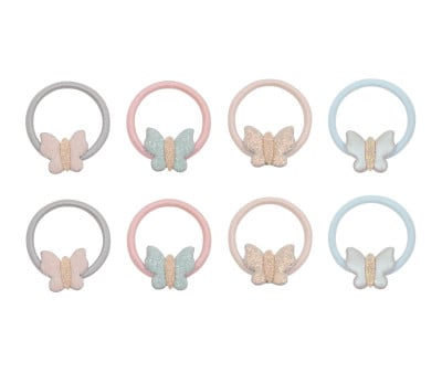8 elásticos de cabelo Mini Bella Butterfly