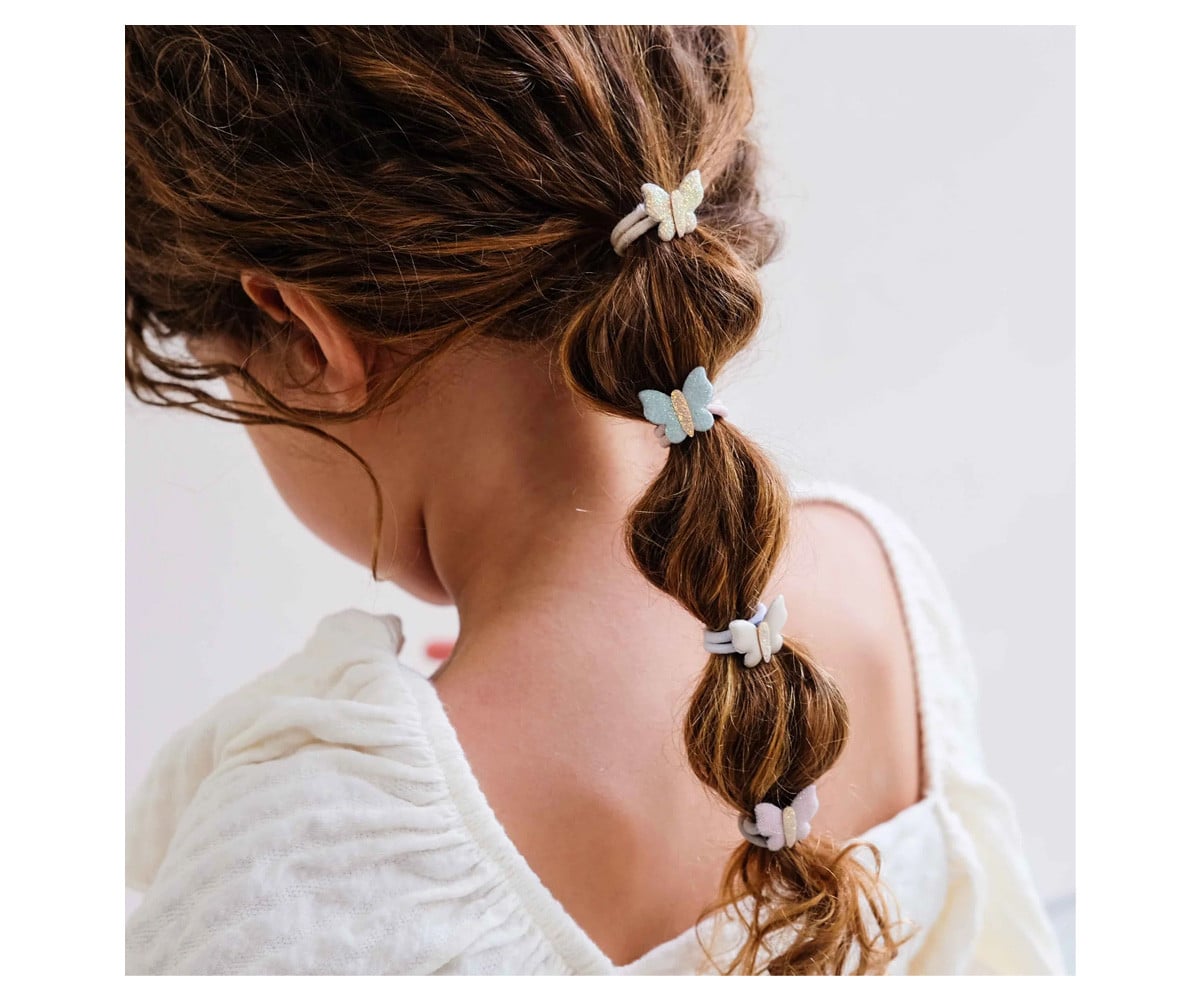 8 elásticos de cabelo Mini Bella Butterfly
