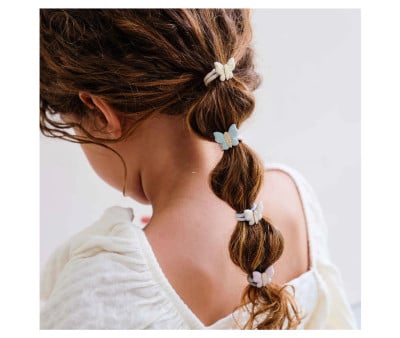 8 elásticos de cabelo Mini Bella Butterfly