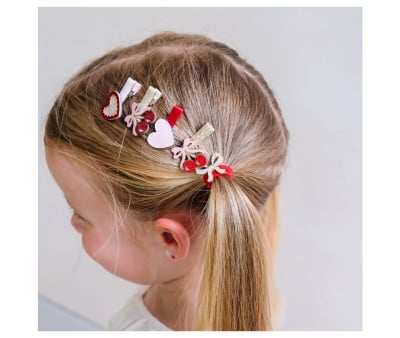 8 mini grampos de cabelo Fancy Cherries