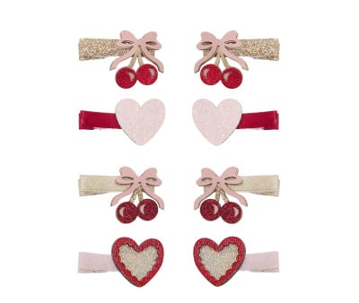 8 mini grampos de cabelo Fancy Cherries