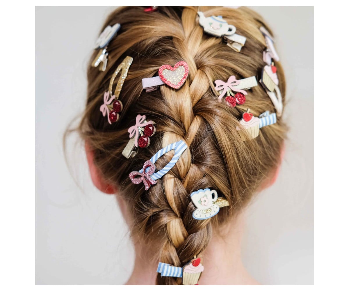 8 mini grampos de cabelo Fancy Cherries