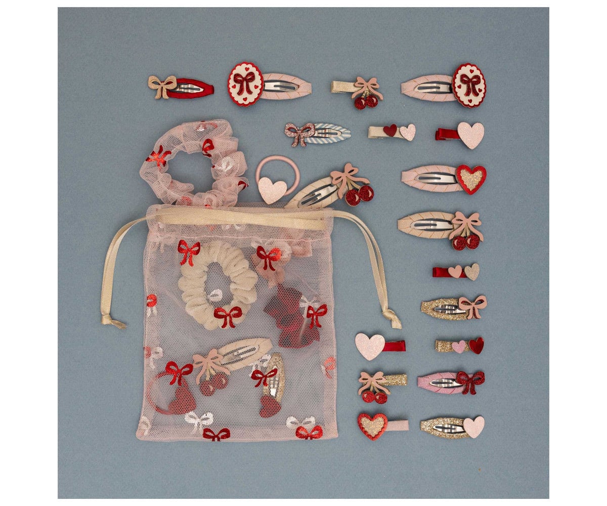 8 mini grampos de cabelo Fancy Cherries