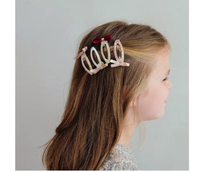 4 clips de cabelo Skinny Velvet Bow