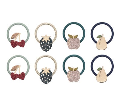 8 mini elásticos de cabelo Winter Fruits
