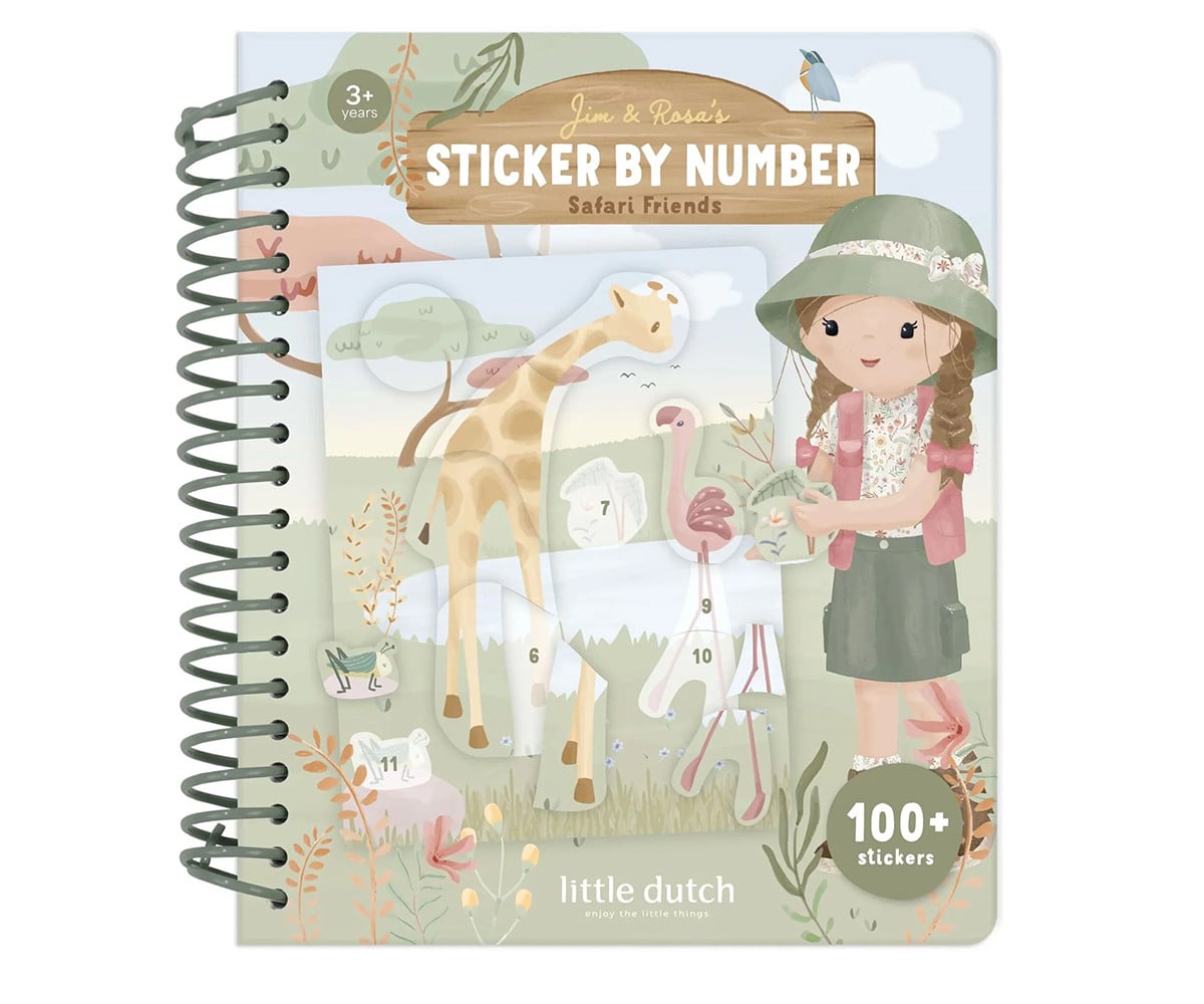 Libro Pegatinas por Números Safari Friends Rosa