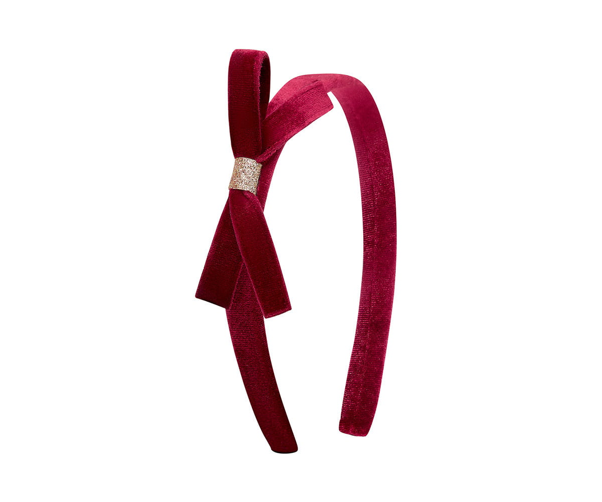 Diadema de veludo Alice Burgundy Violet Bow