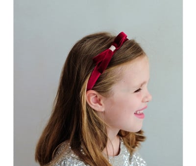 Diadema de veludo Alice Burgundy Violet Bow