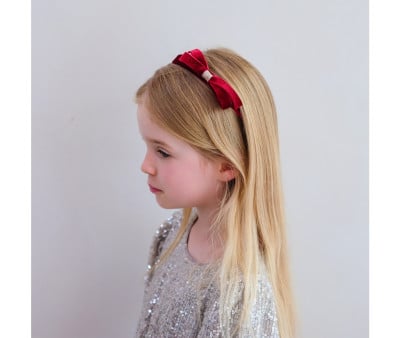 Diadema de veludo Alice Burgundy Violet Bow