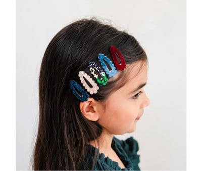 5 mini clipes de cabelo Blackberry Scalloped