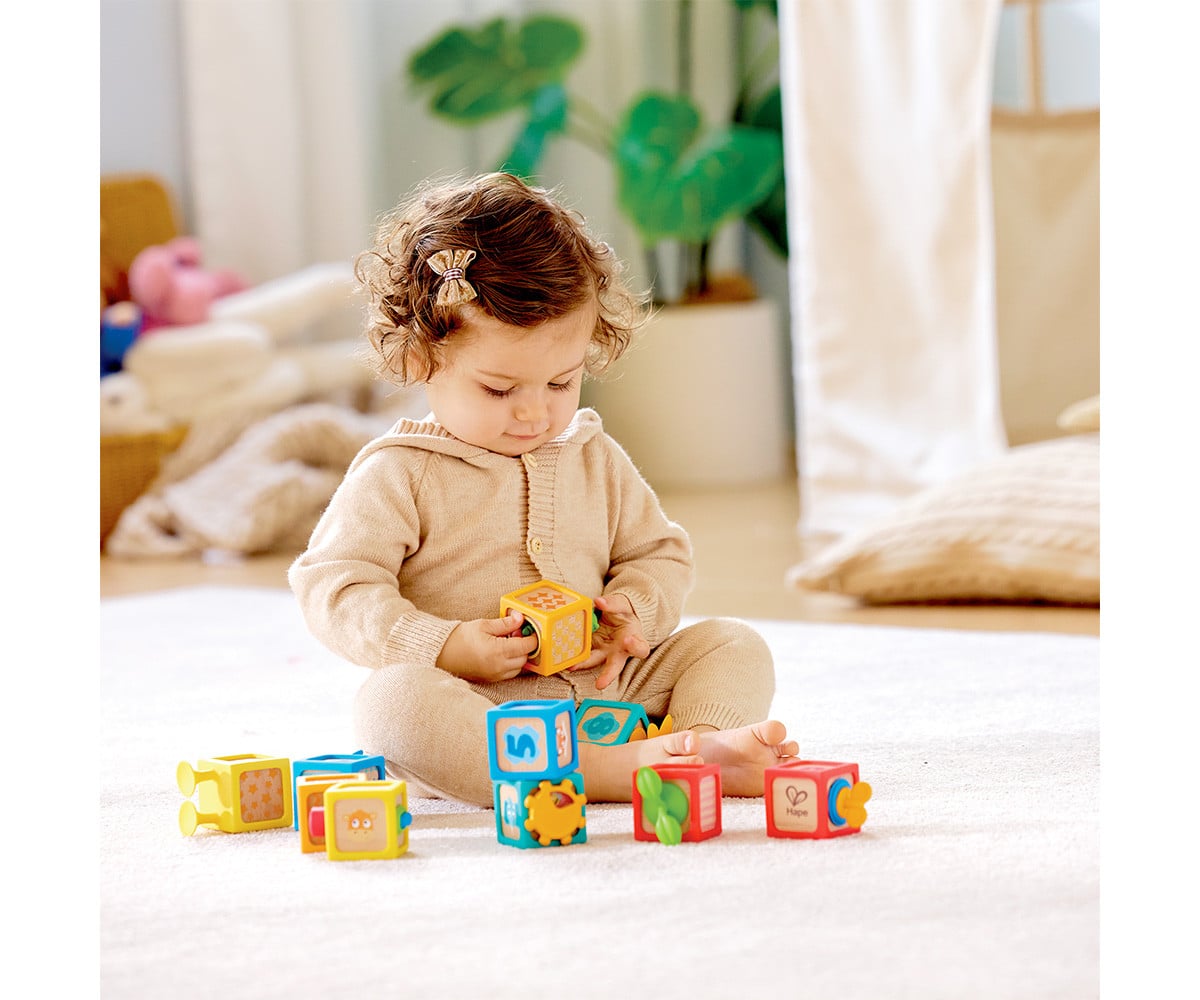 10 Cubos Sensoriales de Madera