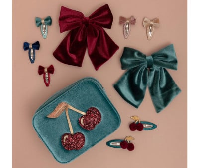 2 grampos de cabelo Pom Pom Cherries