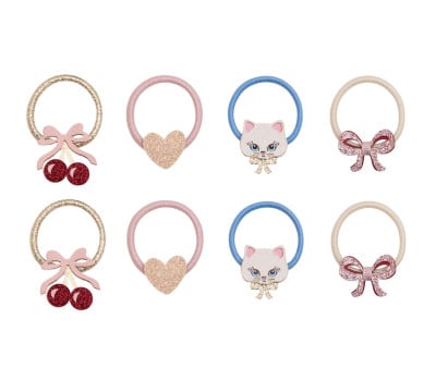 8 elásticos de cabelo Mini Kittybow