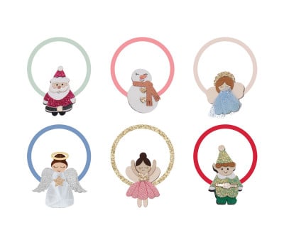 6 Gomas del Pelo Mini Cute Christmas