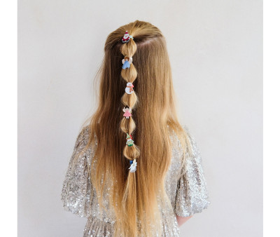 6 mini elásticos Cute de cabelo de Natal