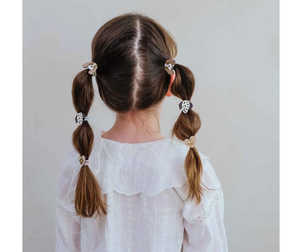 6 elásticos de cabelo Mini Puppy Love