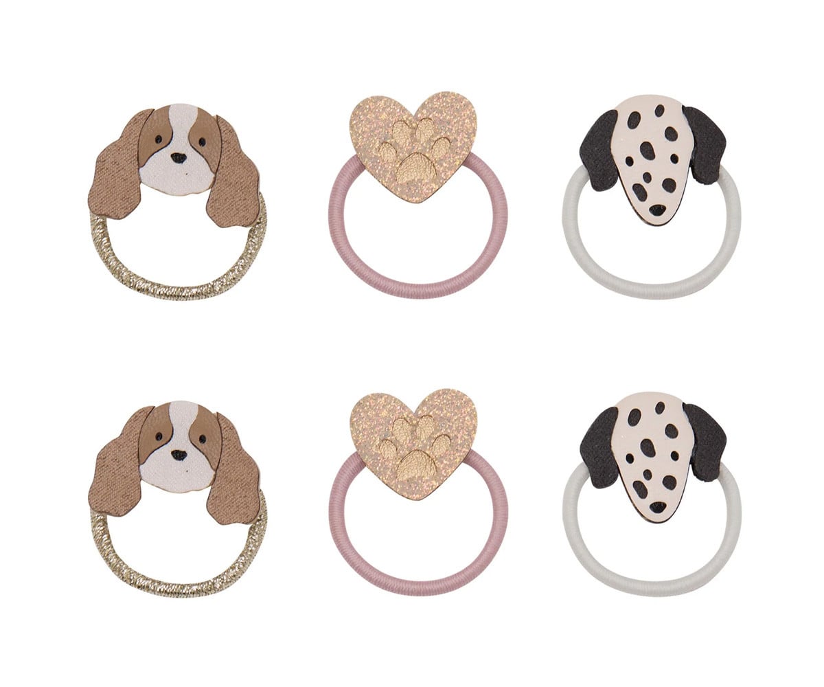 6 elásticos de cabelo Mini Puppy Love