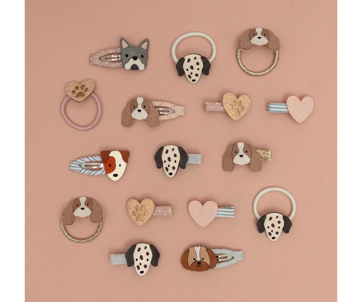 6 elásticos de cabelo Mini Puppy Love